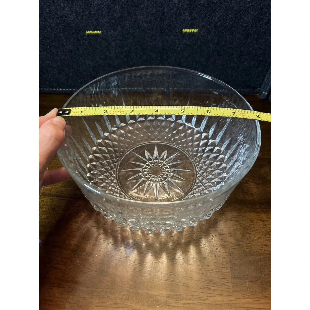 ARCOROC FRANCE GLASS‎ BOWL STAR DIAMOND CUT GLASS BOWL